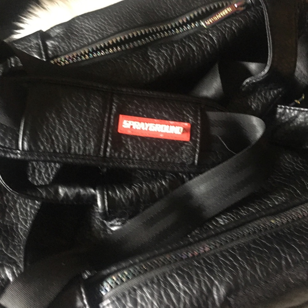 SPRAYGROUND Iridescent Black Leather Duffle Bag - Picture 12 of 16